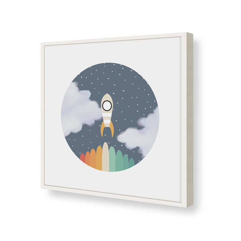 «Space Rocket Print», impression d'art galaxie par Art Like Wow, H 12 po x l 12 po, Blanc