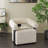 Jessa Polyester Curved Back Beige Accent Chair with Black Wood Support