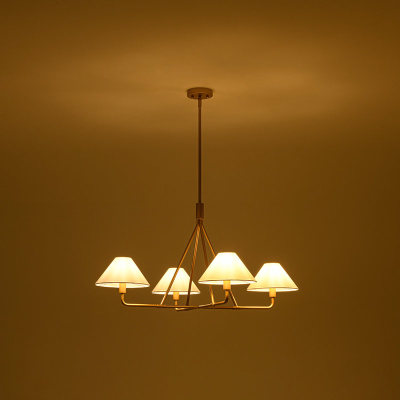 4-Light Cone Shaded Chandelier 