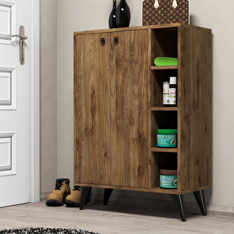 Armoire de rangement pour chaussures 6 paires, Noyer