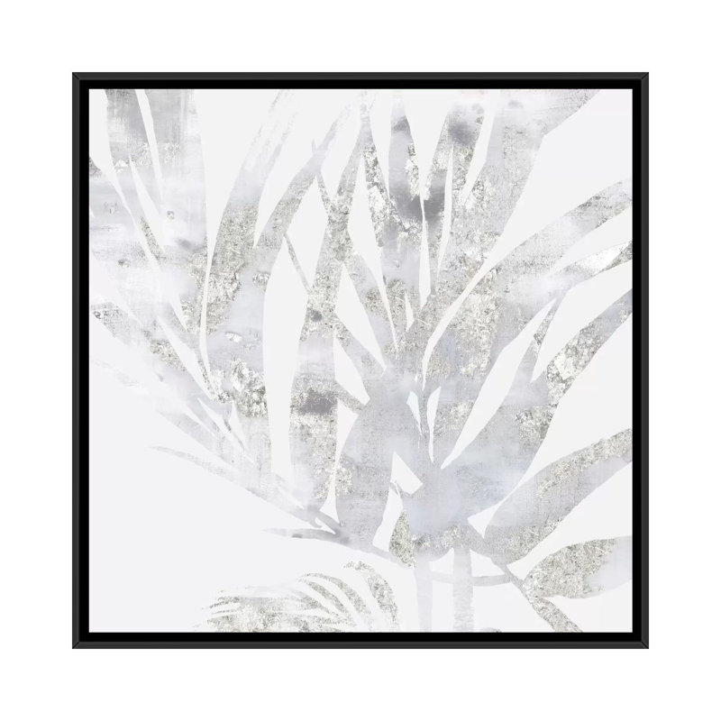«Faded Leaves I», impression sur toile, H 37 po x l 37 po x P 1,5 po, Toile encadrée noire, Pas de tapis