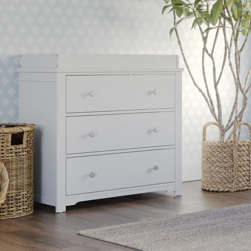 Harmony 3-Drawer Changing Table Dresser, Matte White