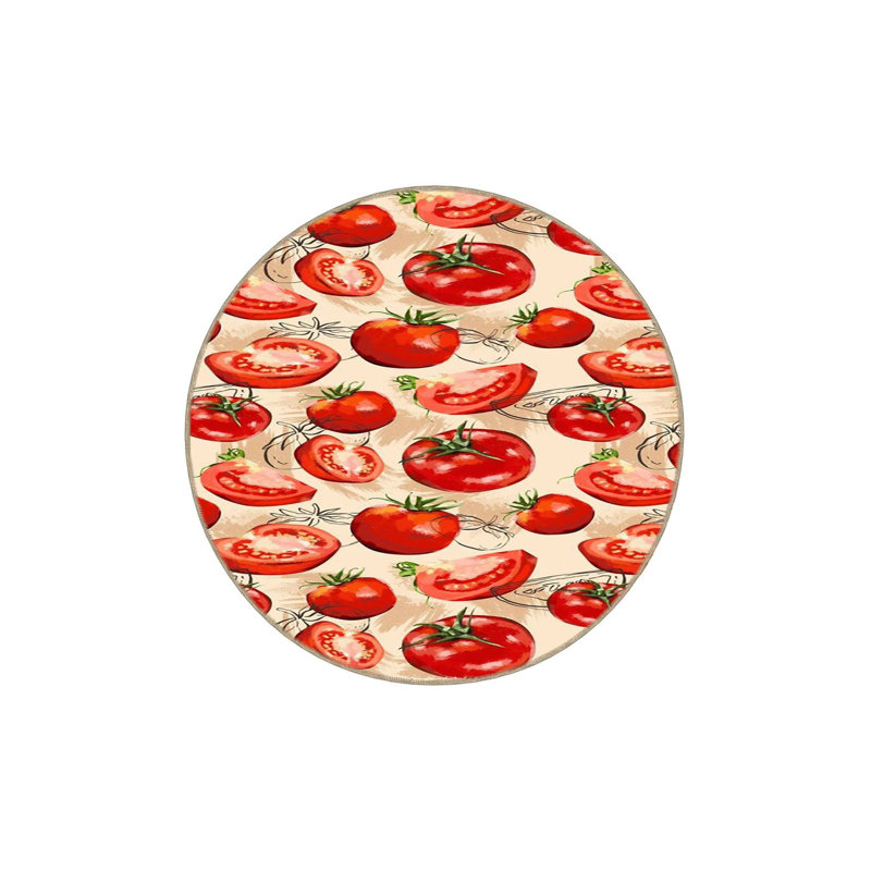 Tapis tissé lavable à motif de tomates rouges, Tapis de couloir 3 pi 3 po x 6 pi 7 po inclus