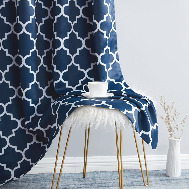 Alexuis Blackout Curtain Pair, Navy Blue, 37" W x 54" L