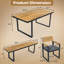 Ensemble repas 6 pièces avec 1 table, 4 chaises et 1 banc - pour 6 à 7 personnes, coussins confortables sur les chaises, pieds réglables pour la terrasse, le jardin, la cour-184504467