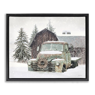 Camion et grange d'hiver rustique
