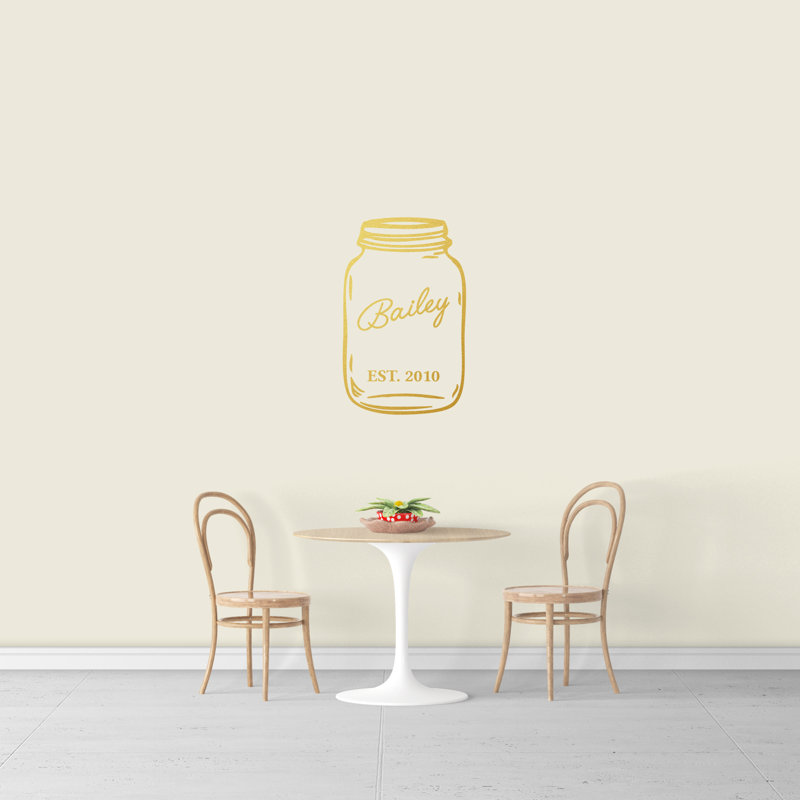 Adhésif décoratif Mason Jar, Or, Oui