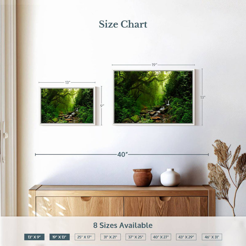 Forest Stream, 19" X 13", Floating Frame White