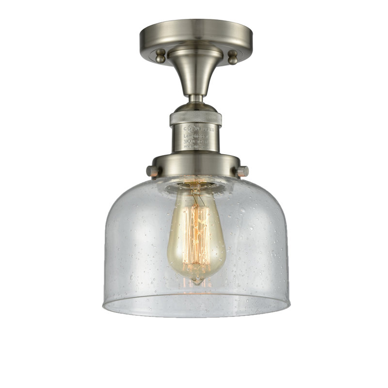 Adette Glass Semi Flush Mount, Brushed Satin Nickel