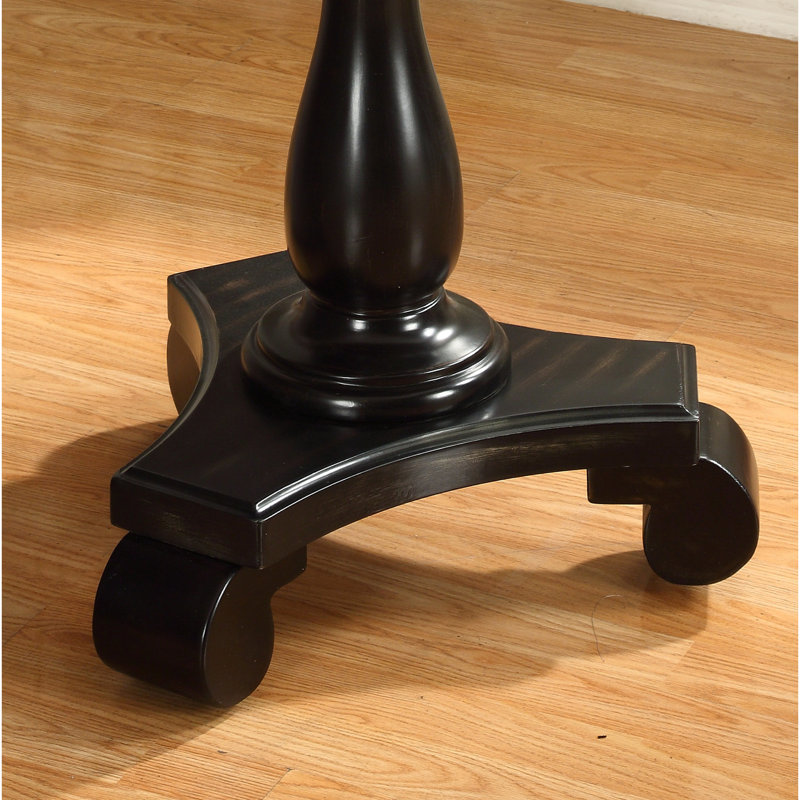 Table d'appoint ronde noire 26 po, base piédestal, table d'appoint 26,5 po noire, Noir