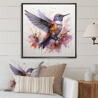 Mauve colibri mauve - Art mural colibri