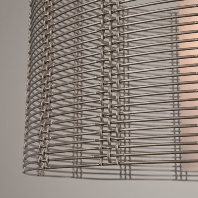 Downtown Mesh Drum Chandelier with Frosted Glass