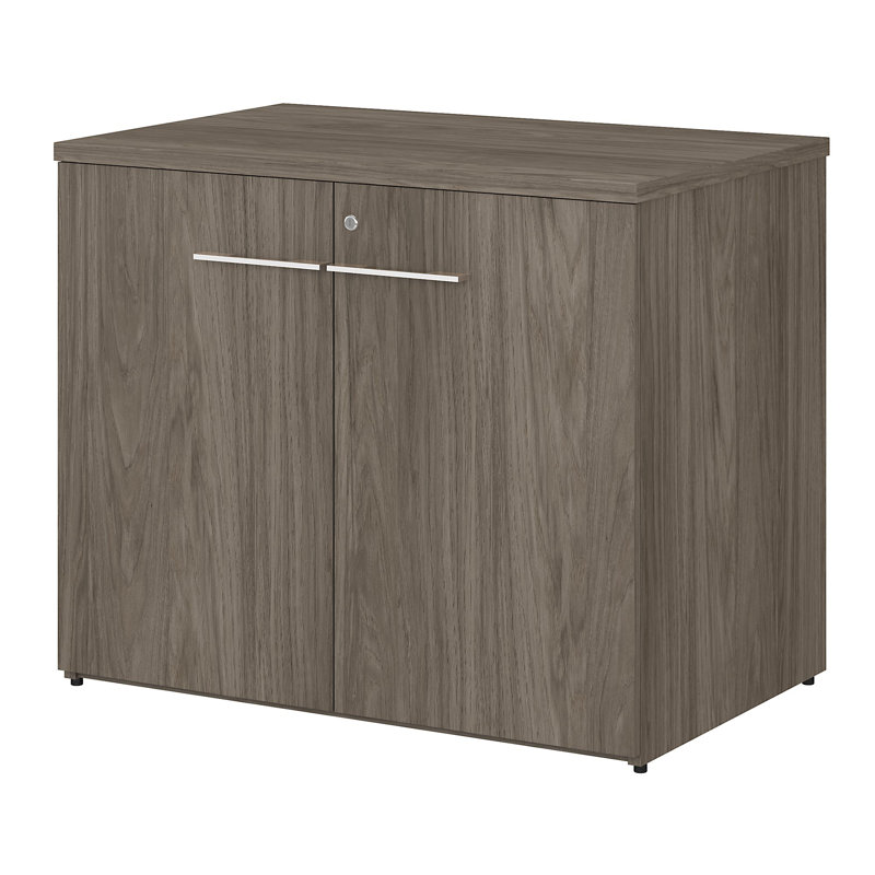 Office 500 36'' Wide 2 - Shelf Storage Cabinet, Modern Hickory