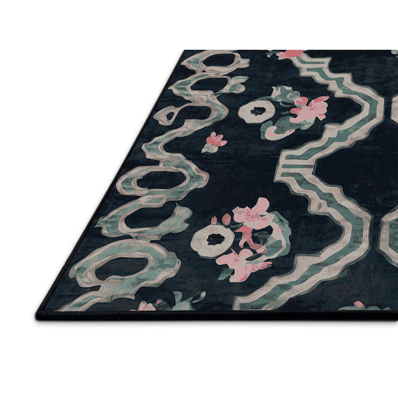 Tapis gris soyeux et moelleux, Carré 5 pi