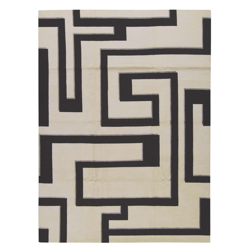 Hand Knotted Area Rug in White