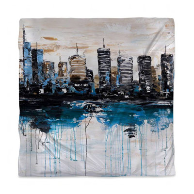Abstract City Duvet Cover - Industrial Building Home Decor