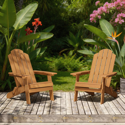 Chaise Adirondack pliante pour l'extérieur Chaises Adirondack faciles à assembler et confortables Chaise en plastique composite résistant aux intempéries pour l'extérieur