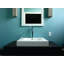 Polished White Handmade Rectangular Dual Mount Bathroom Sink with Overflow