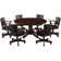 60" 2 In 1 Game Table - Cappuccino With Six Matching Game Chairs By RAM Game Room