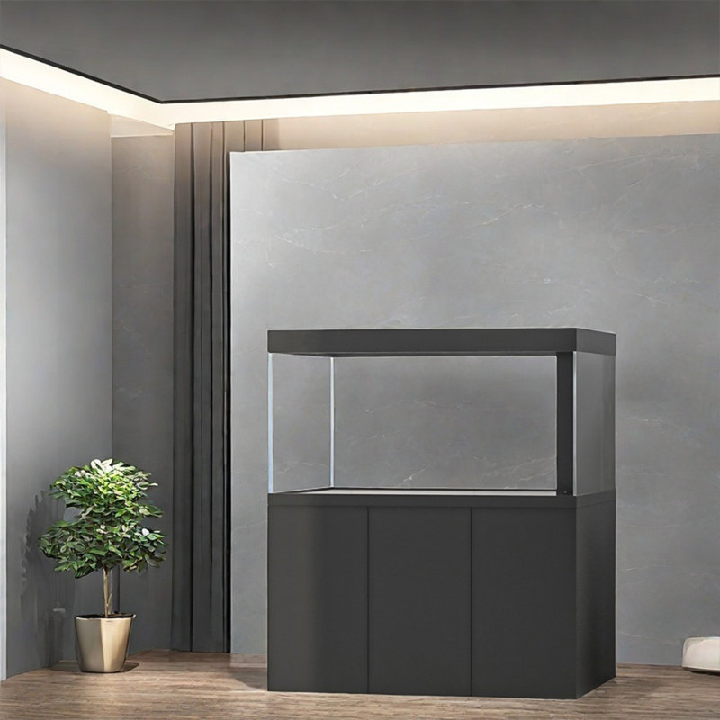 Aquarium noir sur pied, 95 gallons (H 61 po x l 47,2 po x P 19,6 po)