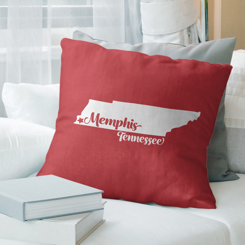 Coussin, Memphis, 26 po x 26 po, Rouge