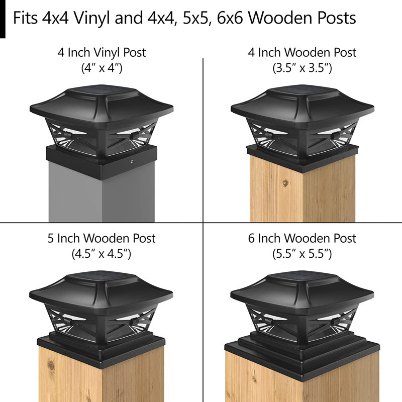 Solar Powered Integrated LED Fence Post Cap Light