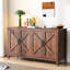 Armoire à finition noyer avec 4 portes et tablettes ouvertes - Intérieur spacieux pour le salon, la chambre à coucher, la conception de bureau