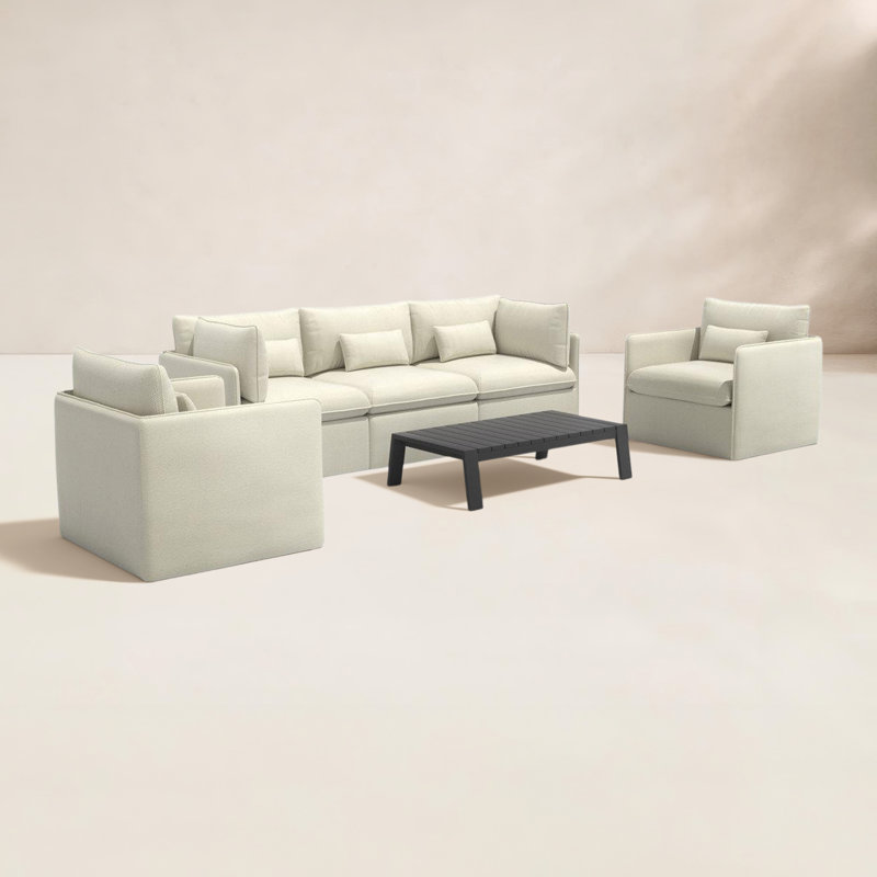 Ensemble de conversation multi-chaises 6 pièces Morada Valliere
