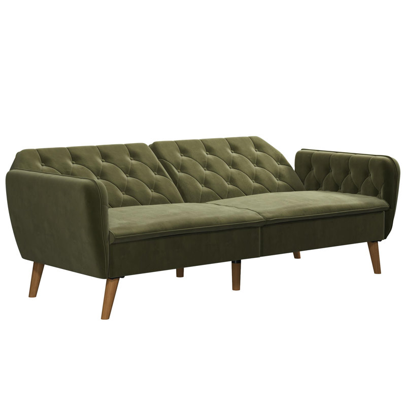 Tallulah Memory Foam Futon, Green Velvet