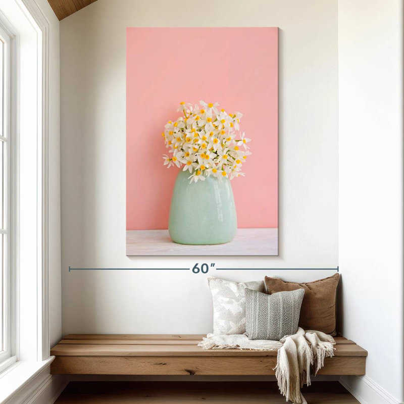 Jonquilles dans un vase, H 51 po x l 34 po