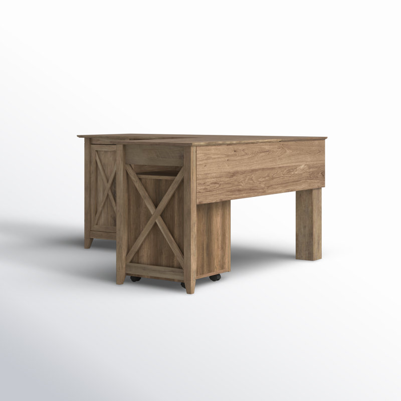 Coble 59'' L-Shaped Desk with File Cabinet