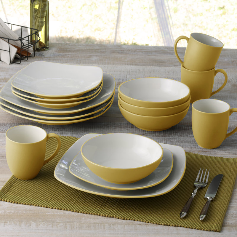 Assiettes à salade carrées Noritake Colorwave, 8 1/4 po, Moutarde