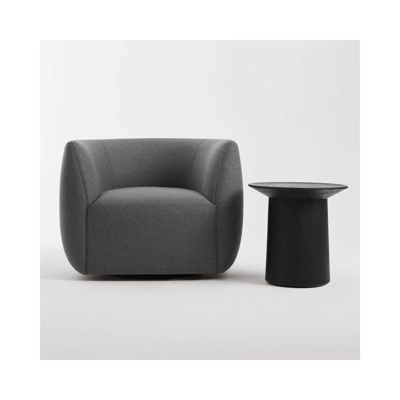Council Swivel Barrel Chair, Gabro Gray Wool