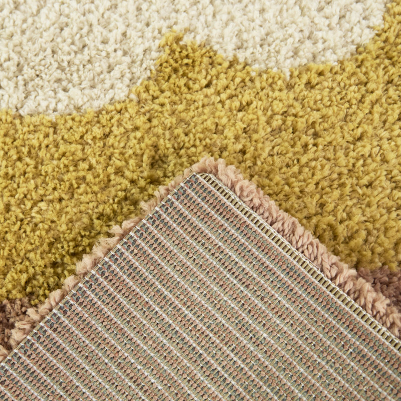 Sylvia Pink Floral Shag Area Rug, Rectangle 3'11" x 5'7"