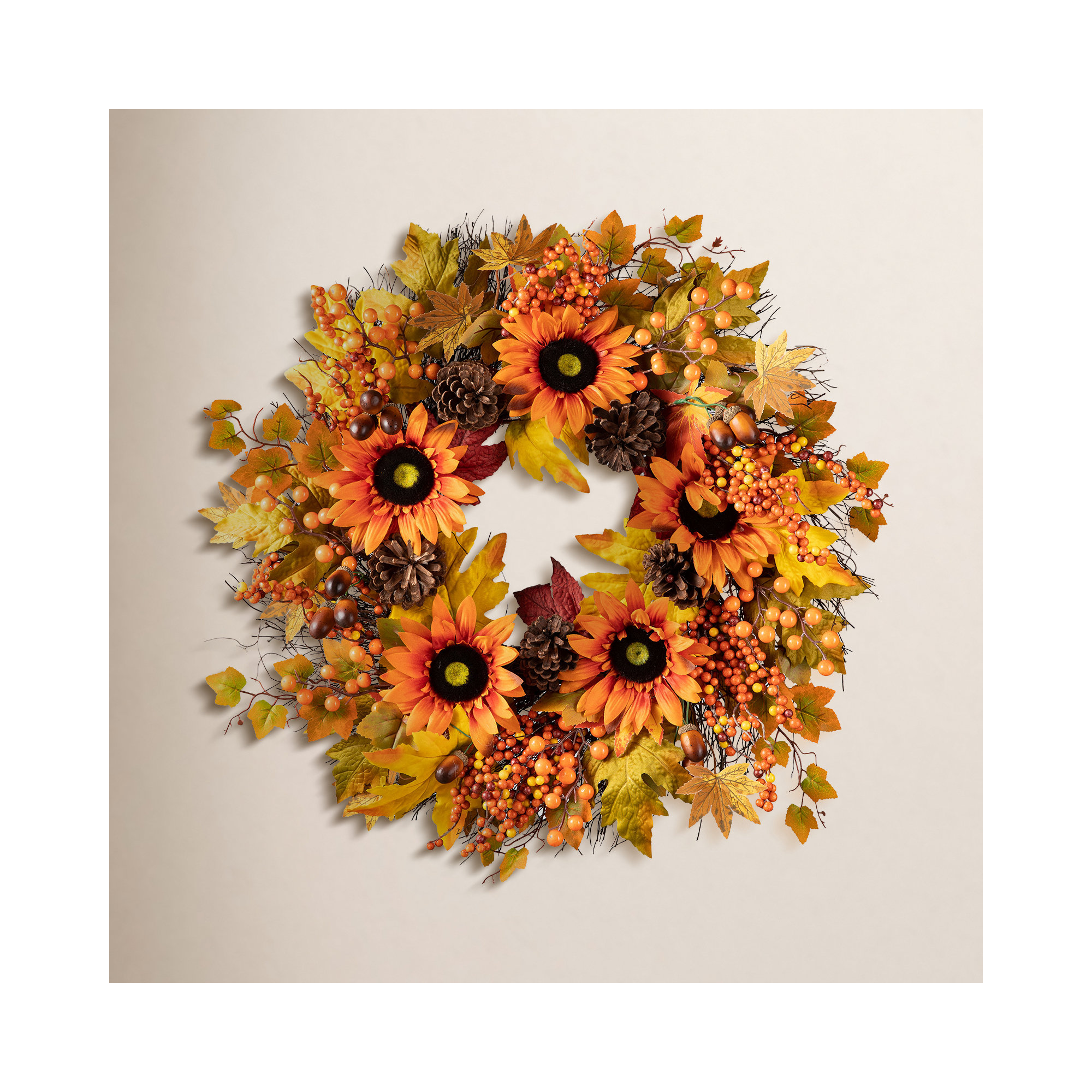 24'' Faux Sunflower Wreath