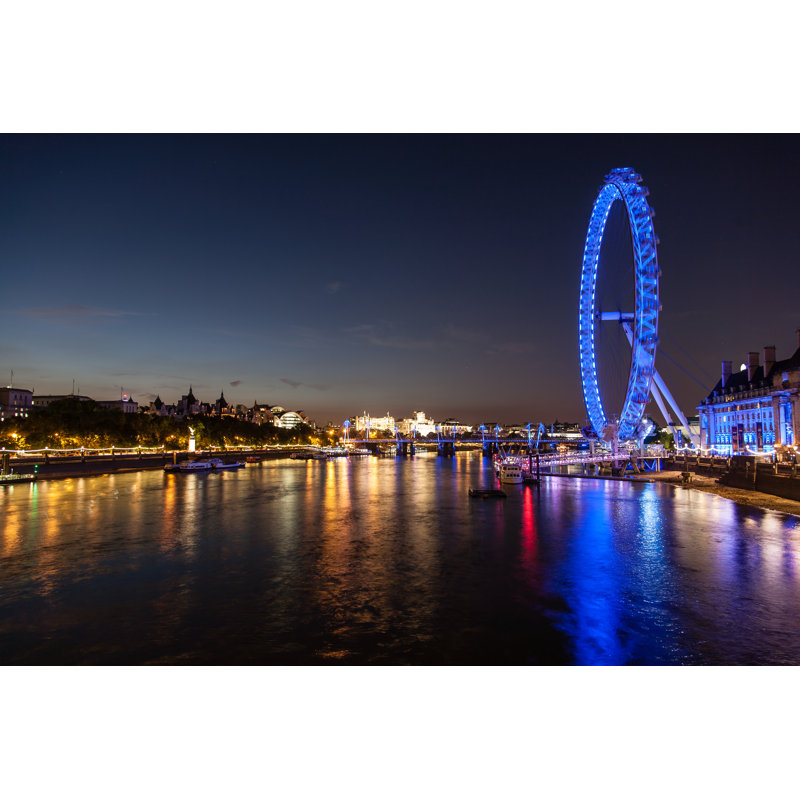 Thames River, London - reproduction d'art sur toile tendue, H 8 po x l 12 po x P 1 po