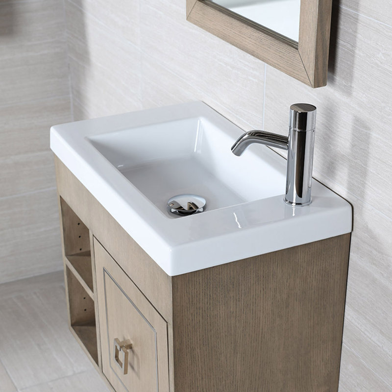 Dimini 23.75'' L Bathroom Sink, Wall Mounted Faucet
