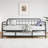Twin Size Metal Daybed with Trundle, Heavy Duty Steel Slat Sofa Bed Frame with Headboard, No Box Spring, Black