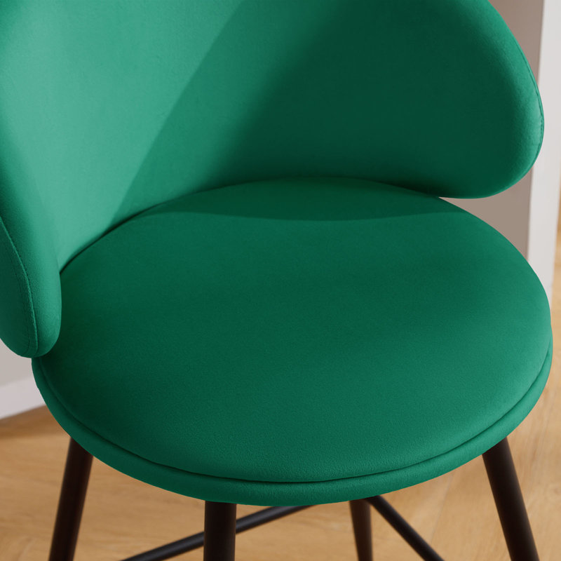 Tabourets pivotants rembourrés, Vert, Tabouret de bar (siège d'une hauteur de 30 po), 3