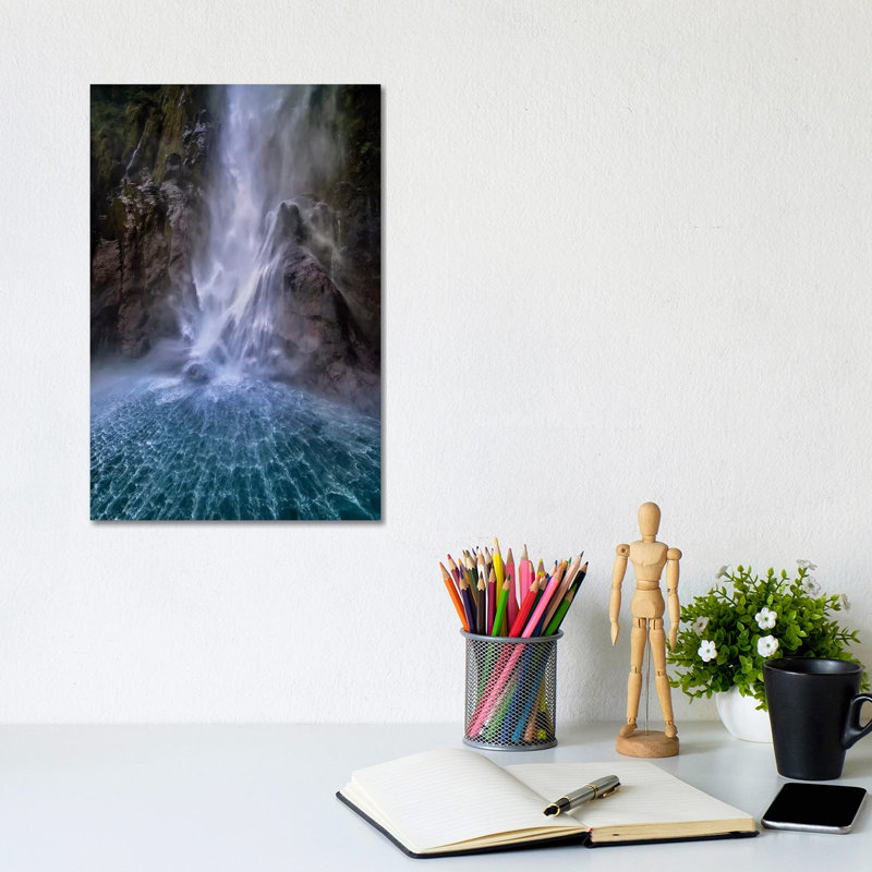 Stirling Falls Along Milford Sound by Hua Zhu - Wrapped Canvas Print, 30.48cm H x 20.32cm W x 1.9cm D