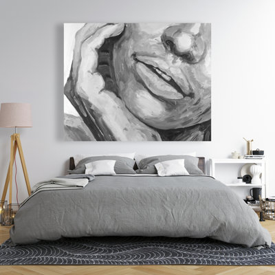 Irresistible levres - Toile grise pour la chambre à coucher
