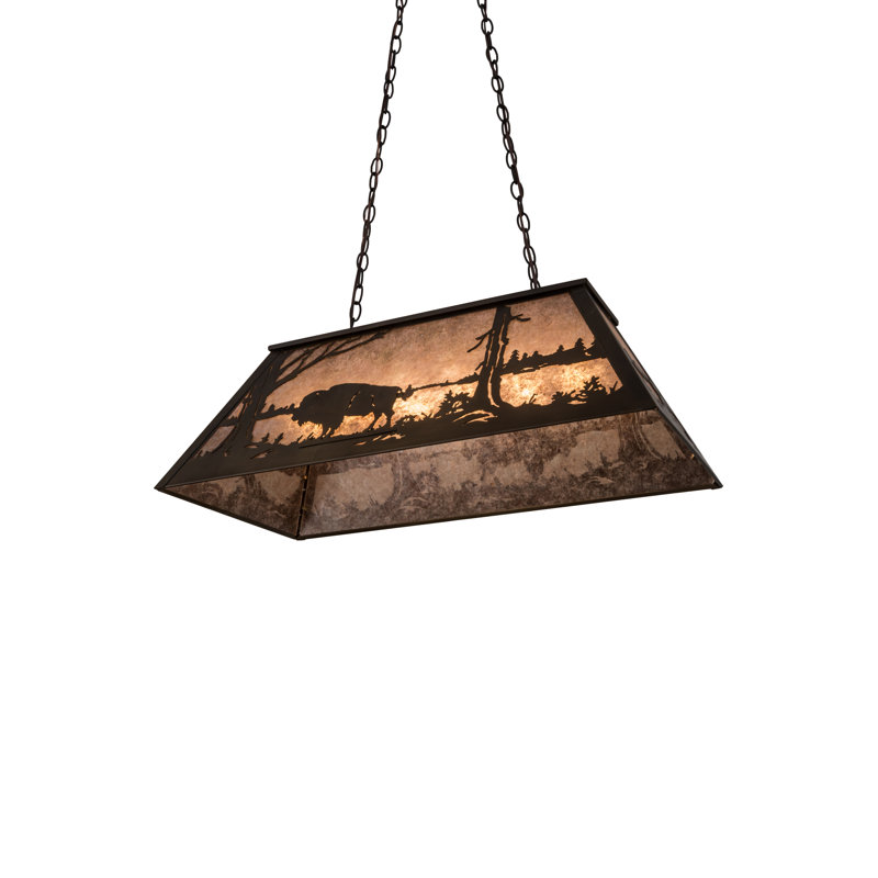 Rustic Lodge 6 - Light Pendant, Antique Copper, Silver, 11" H x 33" W x 17" D
