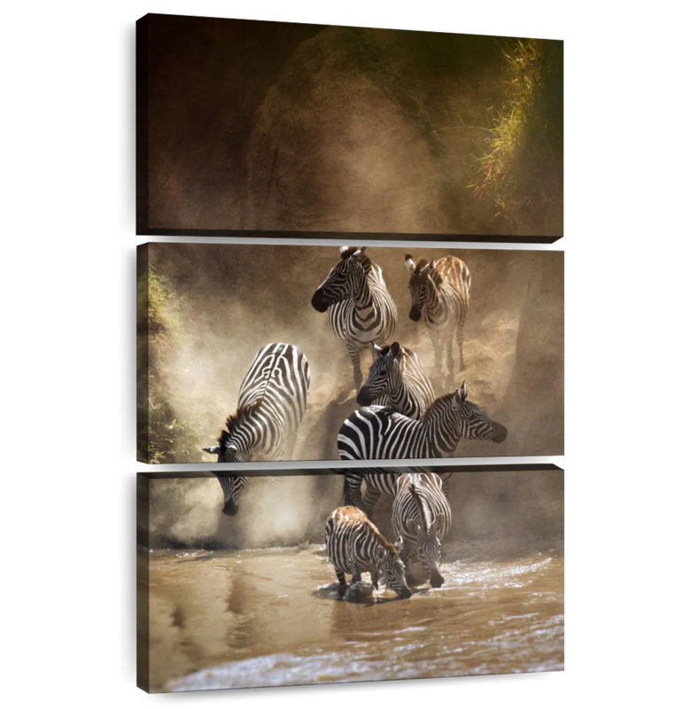 Brampt Zebra Crossing Mara River, 50" H x 32" W