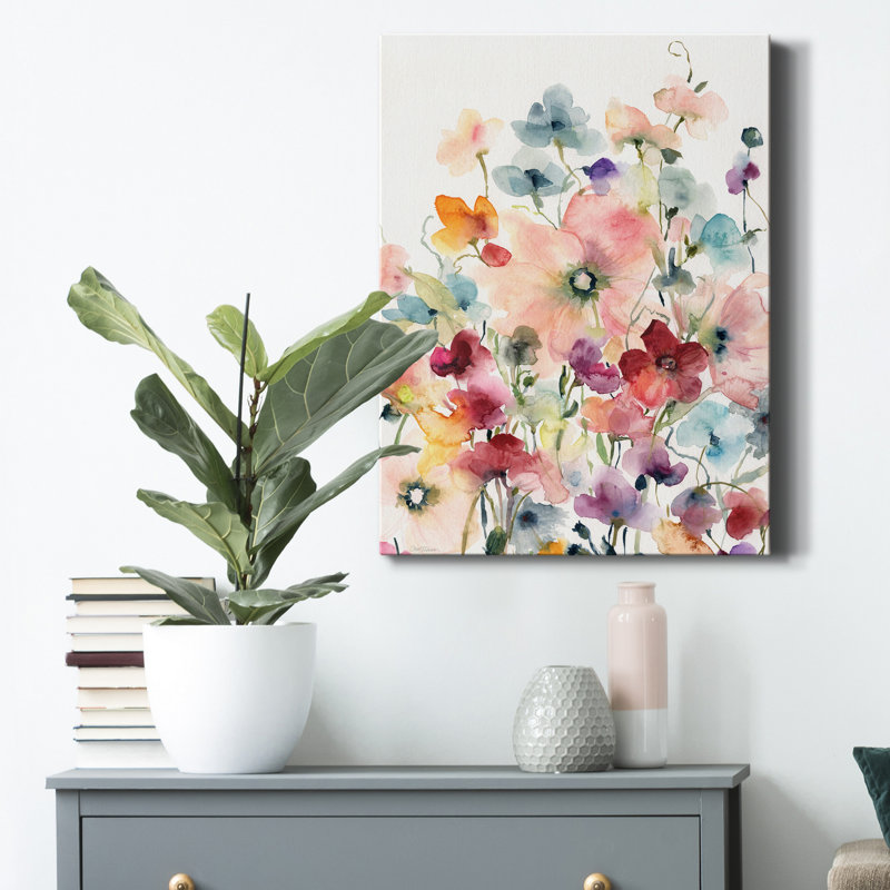" Poppies And Sweetpeas ", 36" H x 24" W x 1" D