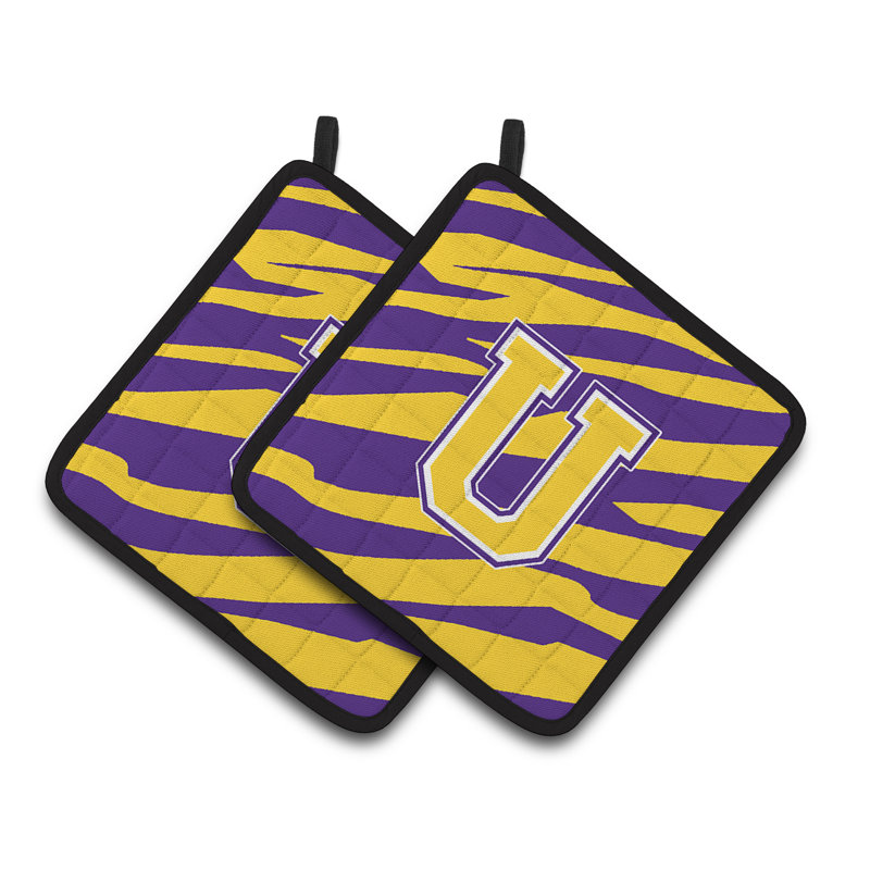 Tiger Stripe Potholder, Violet / Or, U