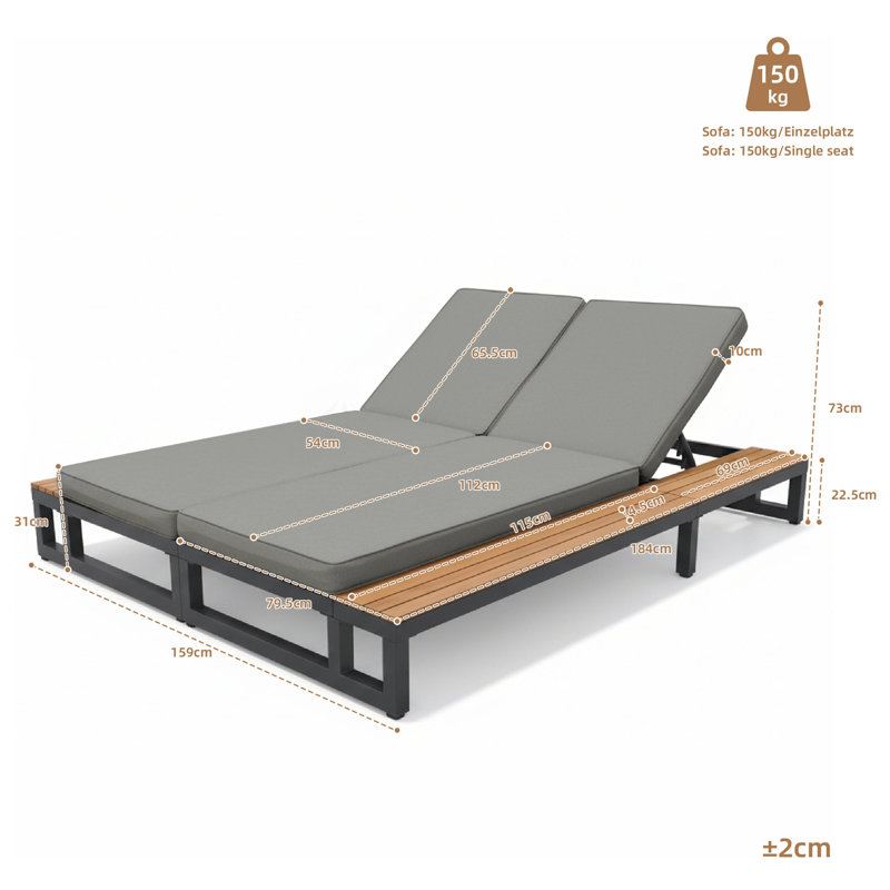 184cm Long Single Chaise