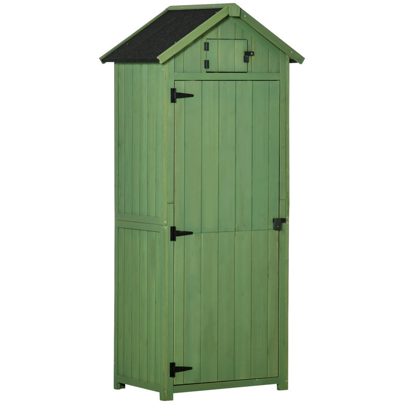 2.5 ft. W x 1.8 ft. D Solid Wood Tongue & Groove Steep Slope Tool Shed, Dark Green