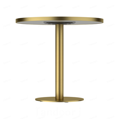 Round Modern Tulip Dining Table, Sintered Stone Tabletop with Luxury Faux Marble Print, Stainless Steel Bracket Base, Scratch & Wear Resistant, Waterproof Surface, Ideal for Indoor & Outdoor Use