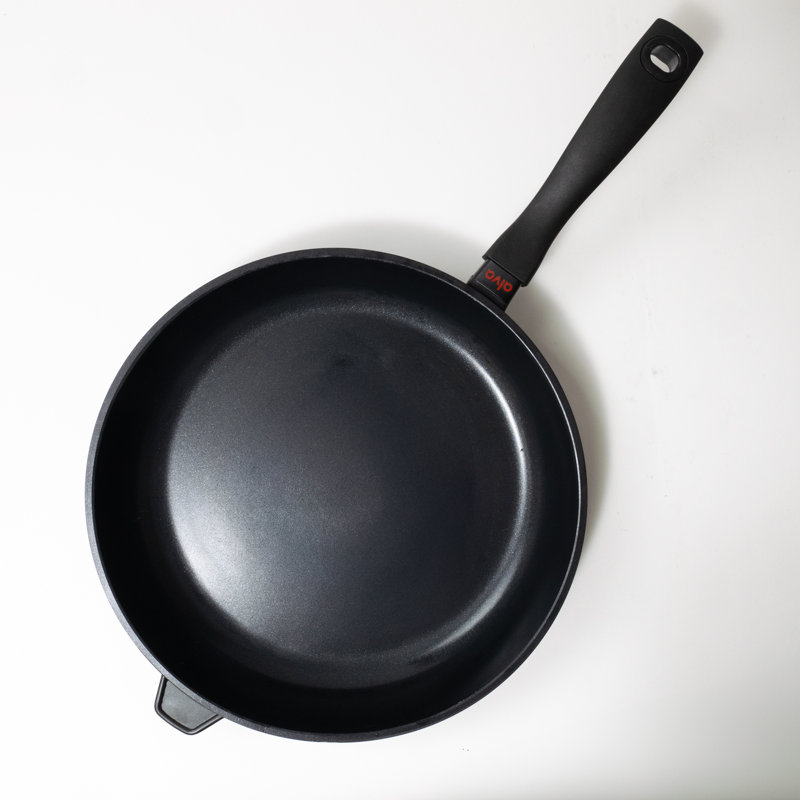 Alva 12.6" Black Aluminum Nonstick Frying Pan with Ceramic Coating