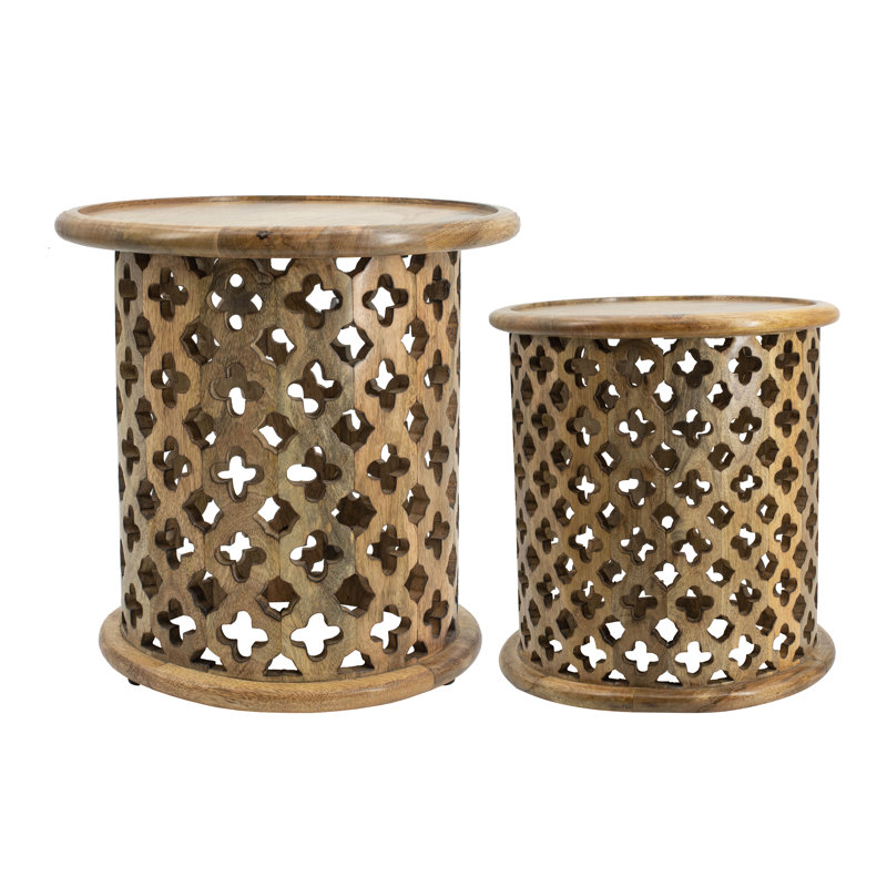 Hagood Solid Wood Tray Top Nesting Tables